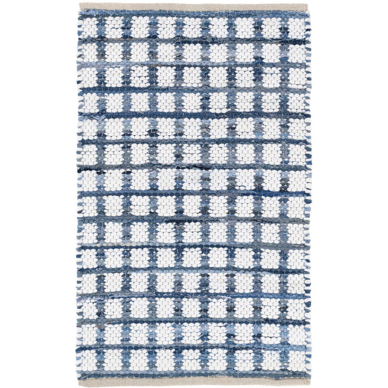 Dash and Albert Rugs Plaid Handmade Flatweave Blue/White Area Rug Wayfair